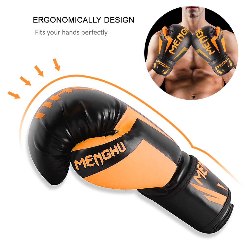 SAWANS® Guantes De Boxeo Profesionales Para Artes Marciales Mixtas, Sparring, Kickboxing, Muay Thai, Lucha (Negro Mate, 16 Oz