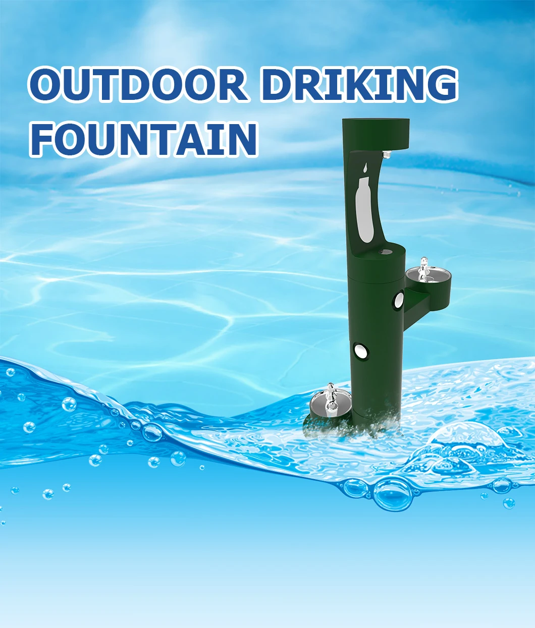 Commercial Drinking Fountains For Outdoor Use With Direct Drinking Water 304 Stainless Steel Series Outdoor Drinking Fountains factory