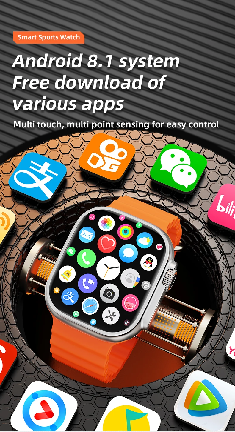 2023 mode plein écran Smartwatch CDS9 appareils Ultra portables Android 8.1 étanche intelligent numérique montres intelligentes