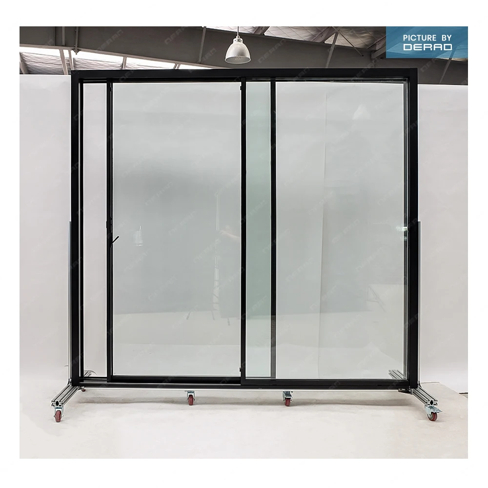 Derad Interior Glass Door China Manufacturer Wholesale Price Slim Frame Aluminum Sliding Door with Double Tempered Glass