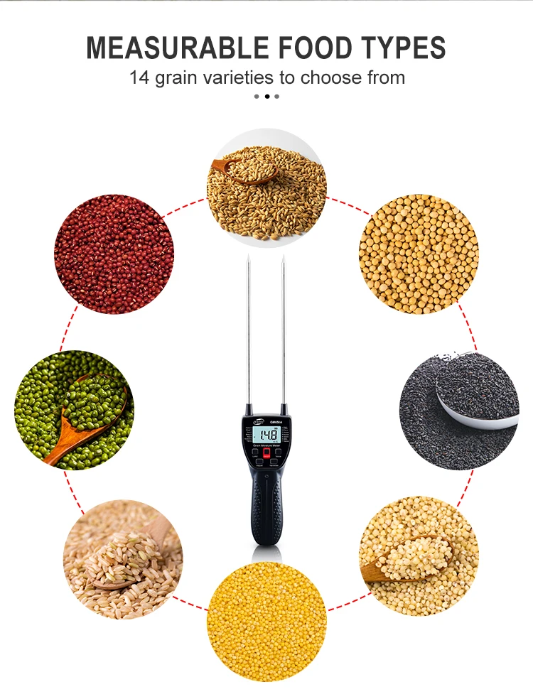 Digital Grain Moisture Meter Hygrometer Use For Rice Bean Peanut Grain