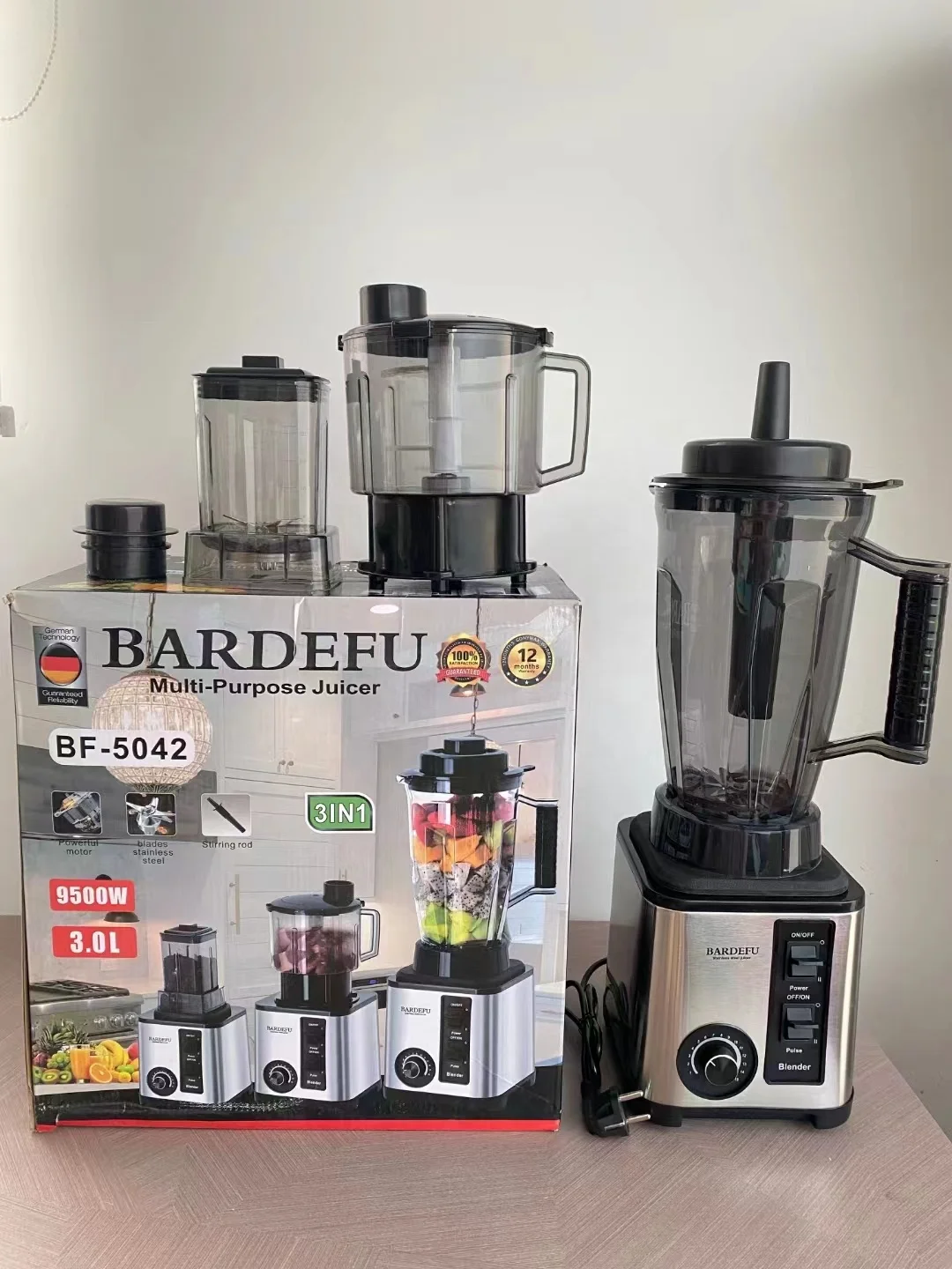 3 in 1 Silver crest Blender 3L 9500W Heavy Duty Mixeur Blender Food Processor Blender Machine