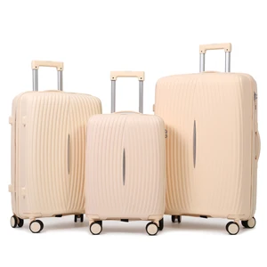 Large Capacity PP & ABS Trolley Case Silent Universal Wheel Sinking Handle Suitcase Set with Zipper Universal Luggage Sets