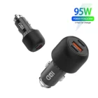 Universal 2022 IBD350 Universal 65W Usbc Pd Car Charger For Car 3 Usb Pd Type C Metal Fast Car Charger 3 Ports Usb-C Mobile Charger