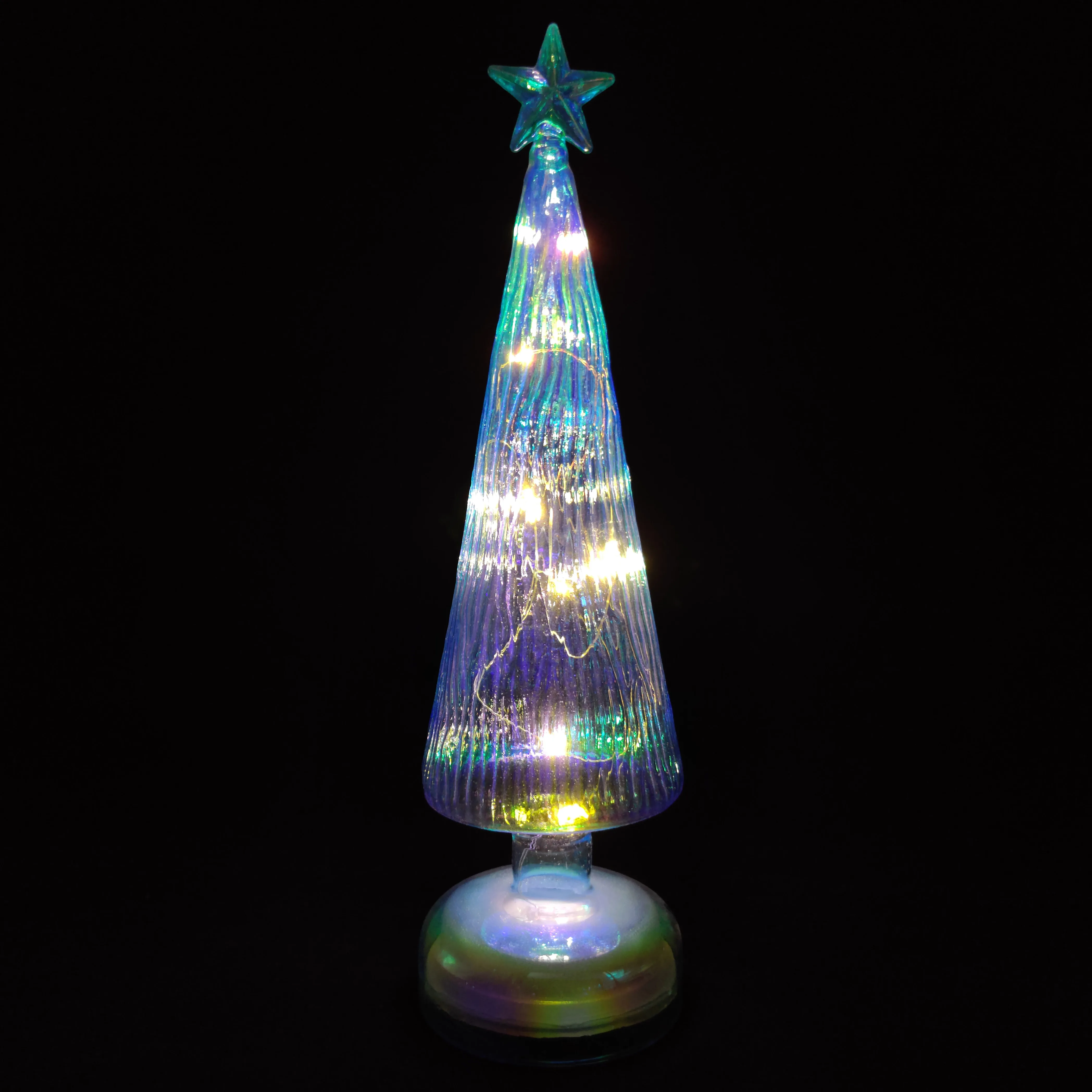 Christmas Decoration Supplies  Glass Ornaments Wholesale  Glass Tree With Led Light