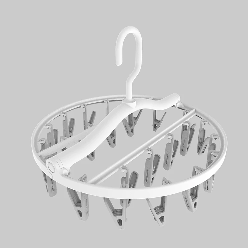 SOLELY SY716 Manufacturer Factory Whole sale 24 clips round foldable drying rack hanger for socks underwear Drip Drying