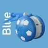 Soccer-style leash dog ball [Blue]