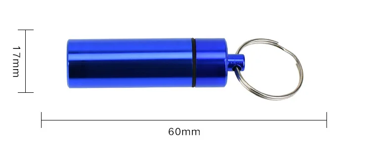 Мини-контейнер для таблеток брелок водонепроницаемый алюминиевый футляр хранения лекарств металлическая