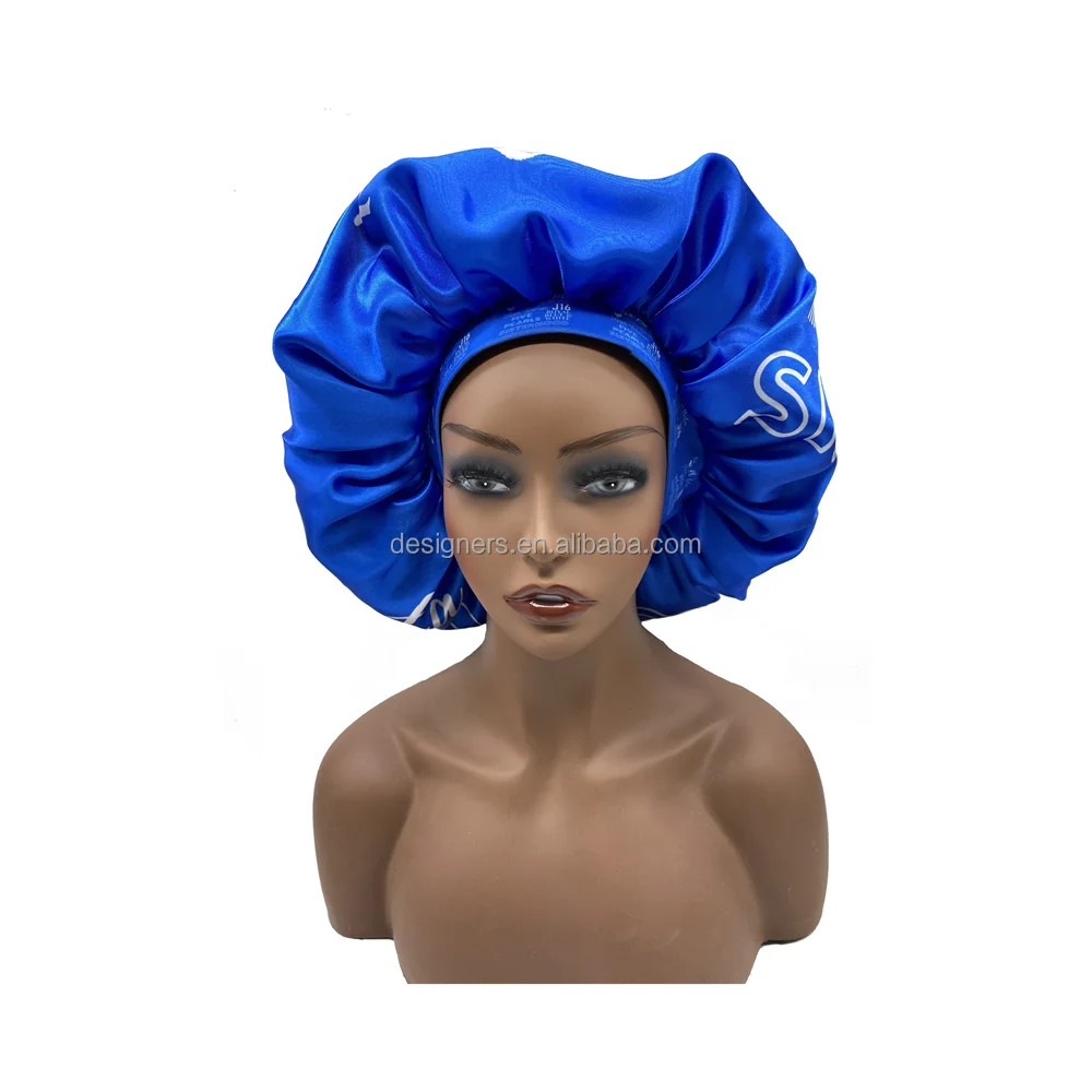 Customized Reversible Print Women Fashion Night Elastic Band Sleep Cap