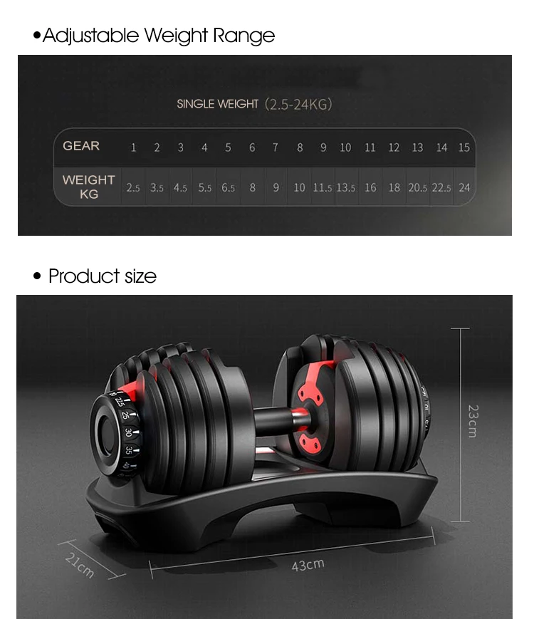Custom Cheapest Wholesale Fitness Steel Adjustable Dumbbells 90lb