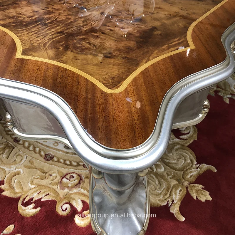 Роскошные твердой древесины классическая журнальный столик мебель для гостиной MBK-1291