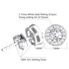 S925 Round Diamond Earrings Silver