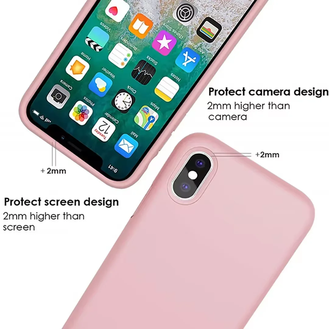 Silicone Phone case Microfiber Inside Custom logo Back Cover Silicon for iphone