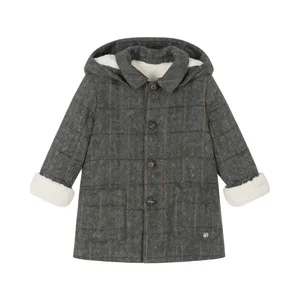 Korean Unisex 100% Cotton Winter Jacket for Kids 1-6 Years Waterproof Parka Hooded Fur Thickened Lapel Thermal Plush Warm for