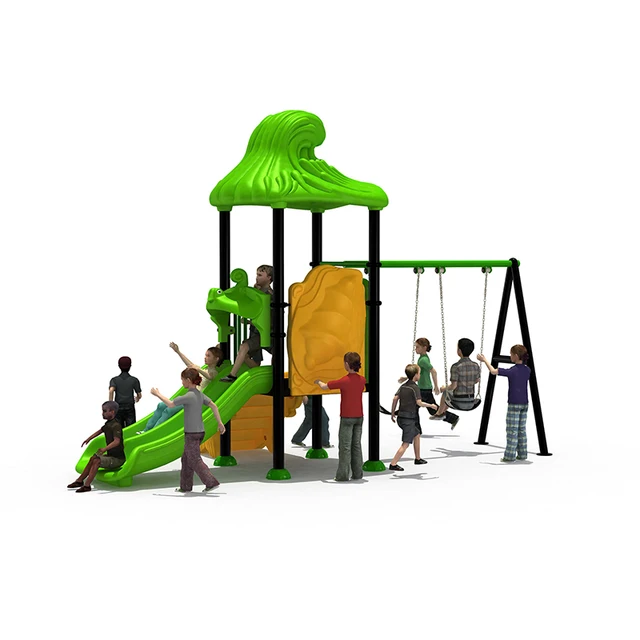 Outdoor play equipment simple slide with swing combination children playground swing toy
