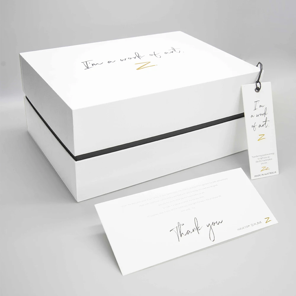 Custom Logo Luxury High Quality Rigid Cardboard Packaging White Removable Lid Paper Gift Boxes With Neck
