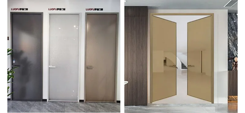 Custom Size Aluminum Alloy Sliding Door Tempered Glass Waterproof Interior Door for Balcony, Kitchen and Bathroom