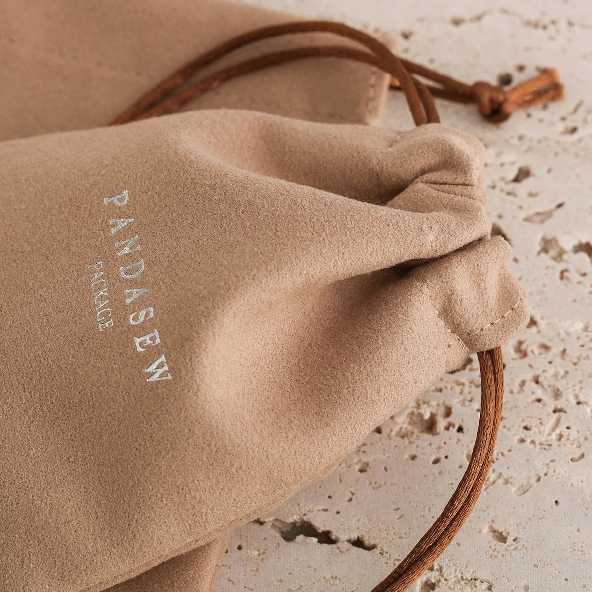 PandaSew High Quality Velvet Fabric Drawstring Bags Small Jewelry Pouch with Custom Logo