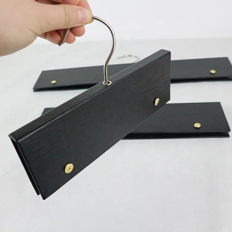 Custom Size 2MM Gerybord  Black Paper Fabric Sample Hanger with Metal Hook