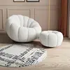 White sofa pedal combo-technology velvet-rotatable