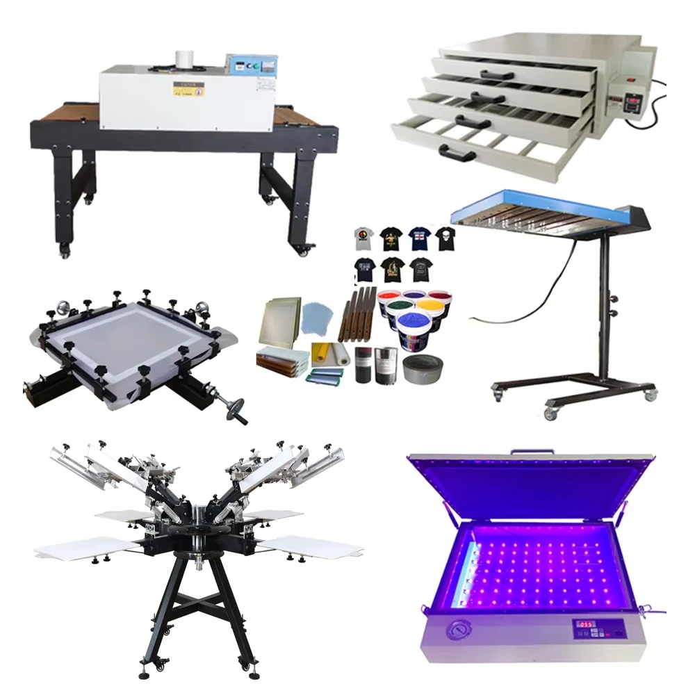 Screen Print T-shirt NS404-HD Full Set  Screen Printing Machine 4 Color Full Kits Screen Printing Machine