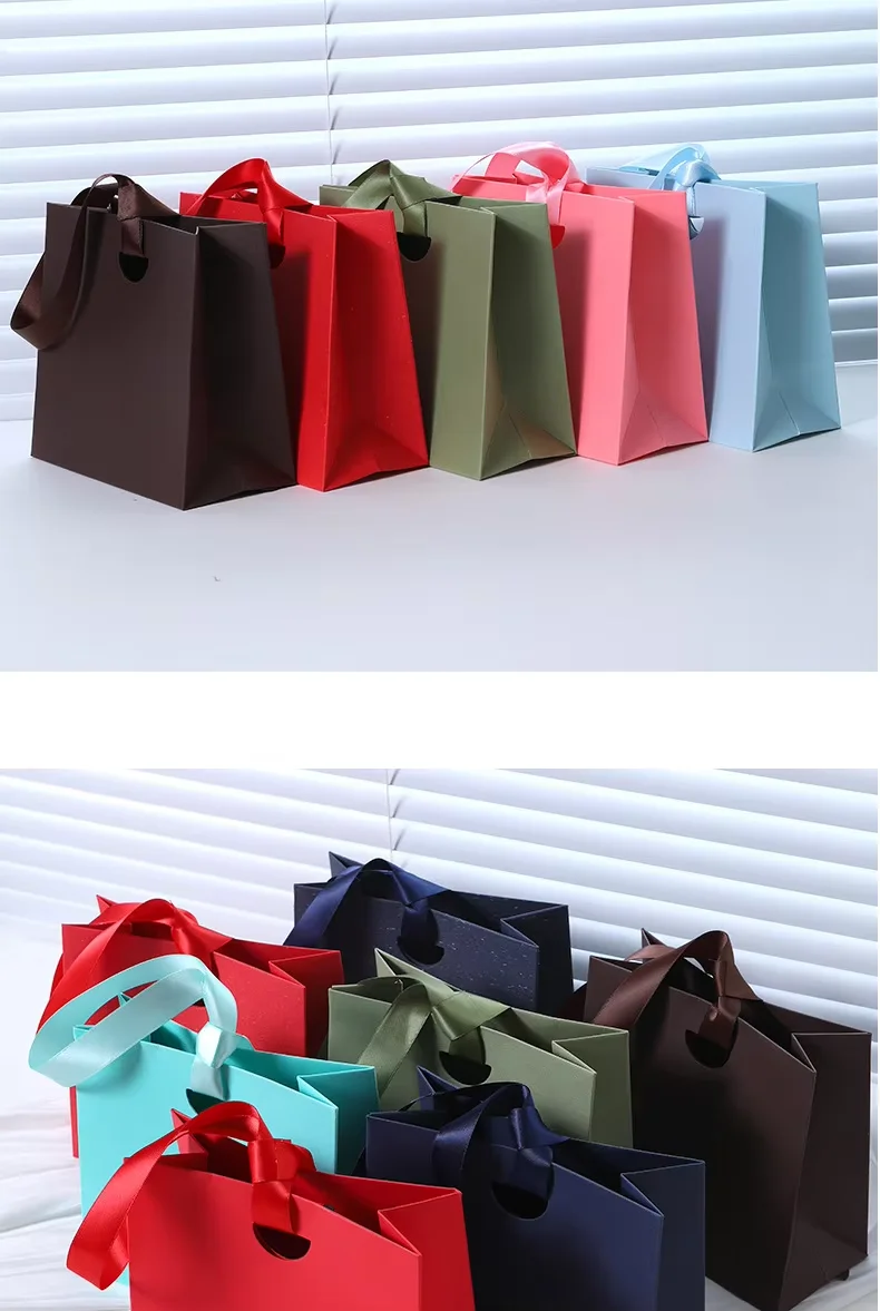 Manufacturing quality of luxury paper bags with ribbon