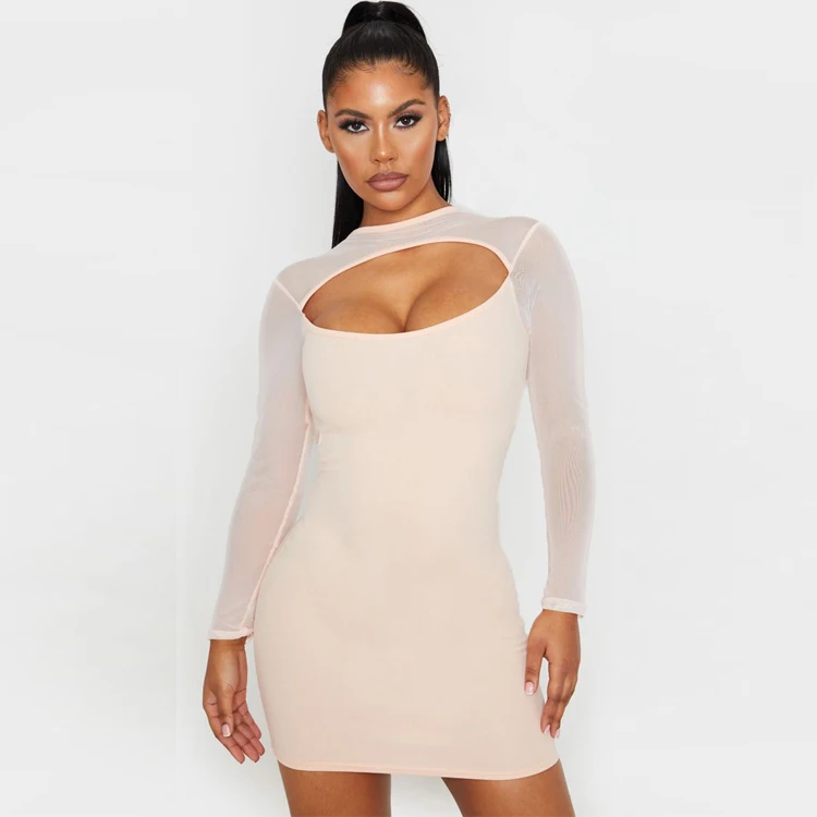 mesh bodice dress