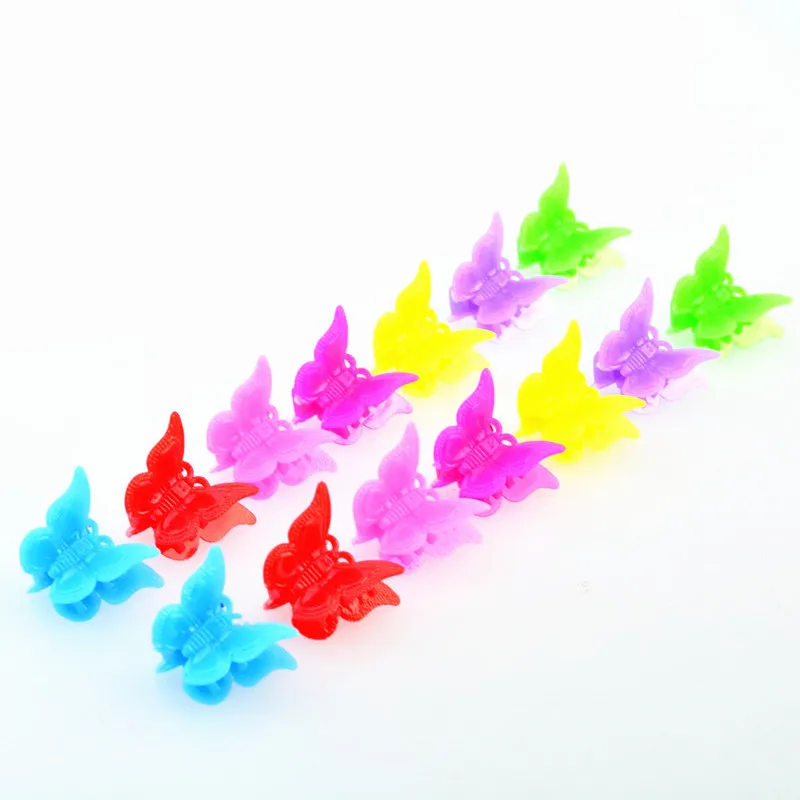 Детские мини заколки-бабочки для волос заколки ручной работы пластиковые разноцветные девочек