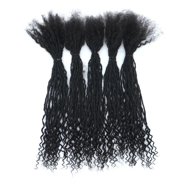 KAMA Microlocks 0.1/0.2cm Sister Locks 100% Remy Brazilian Hair Dreadlock Extensions with Curly Ends