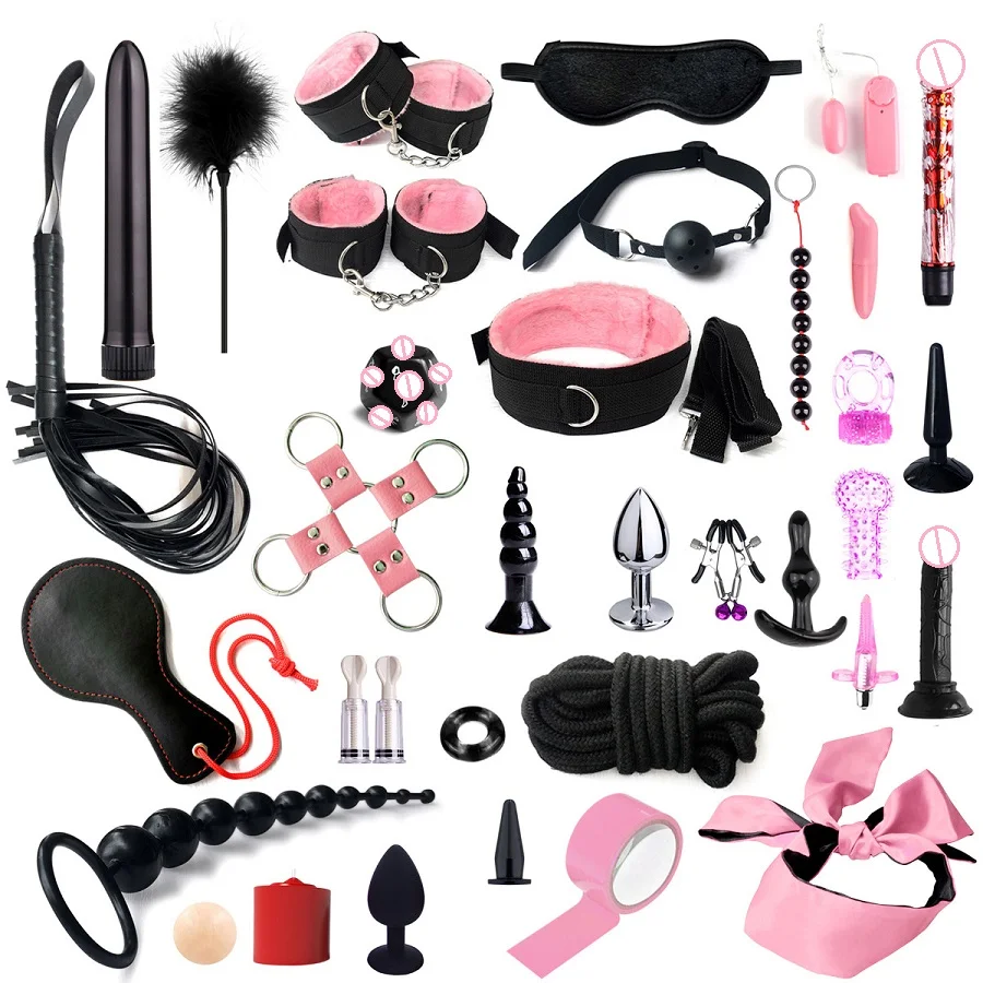 35pcs Adult Kit BDSM Tool Penis Ring Jewel Anal Plug Bullet Vibrator Sex Toys for Men Women Couple Bondage Gear