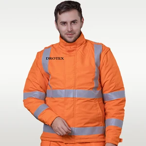 Latest Design Engineers Safety Cotton Work Wear Winter Thick Fleece Flame Retardant Men Work Jacket