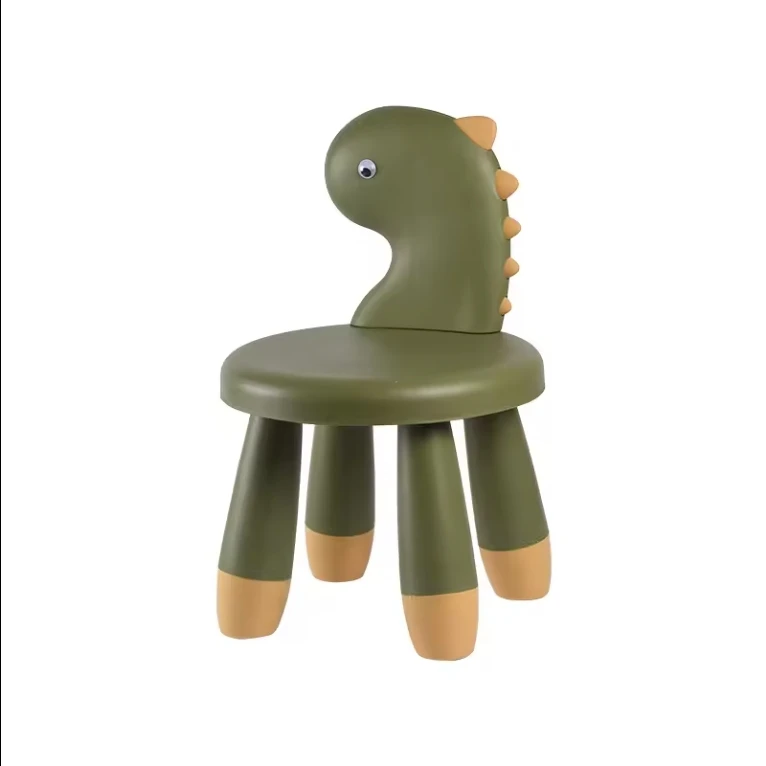 EMA Modern Cheap Dinosaur Backrest Feeding Chair Thickened Cartoon Plastic Children's Stool