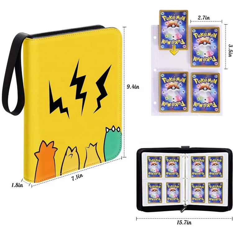 Папка для торговых карт, совместимая с картами Poke mon, с 50 высококачественными 4 карманами