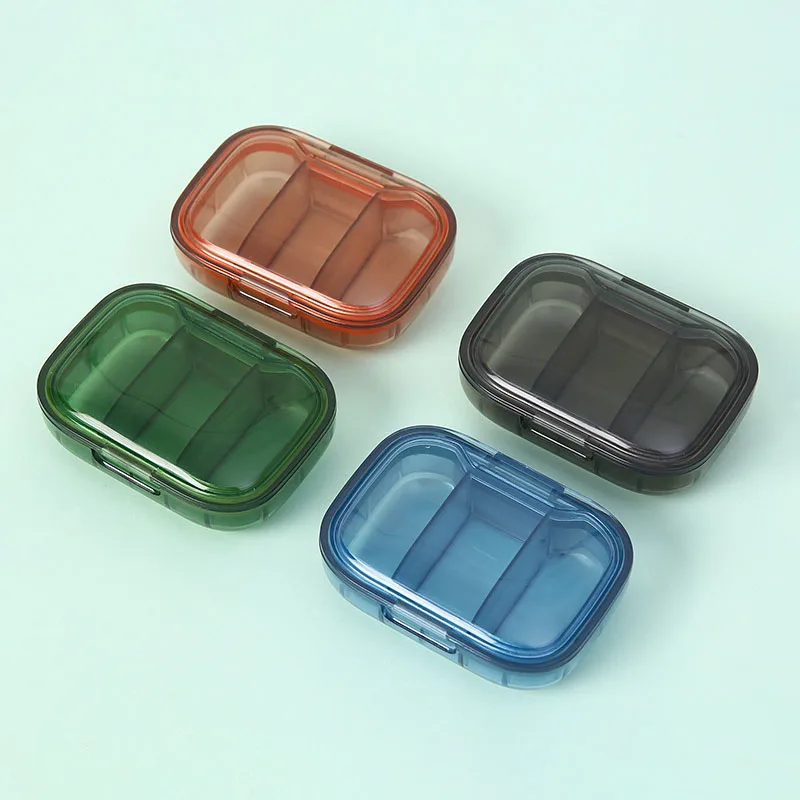 3 Compartments Travel Pill Organizer Moisture Proof Small Pill Box For 