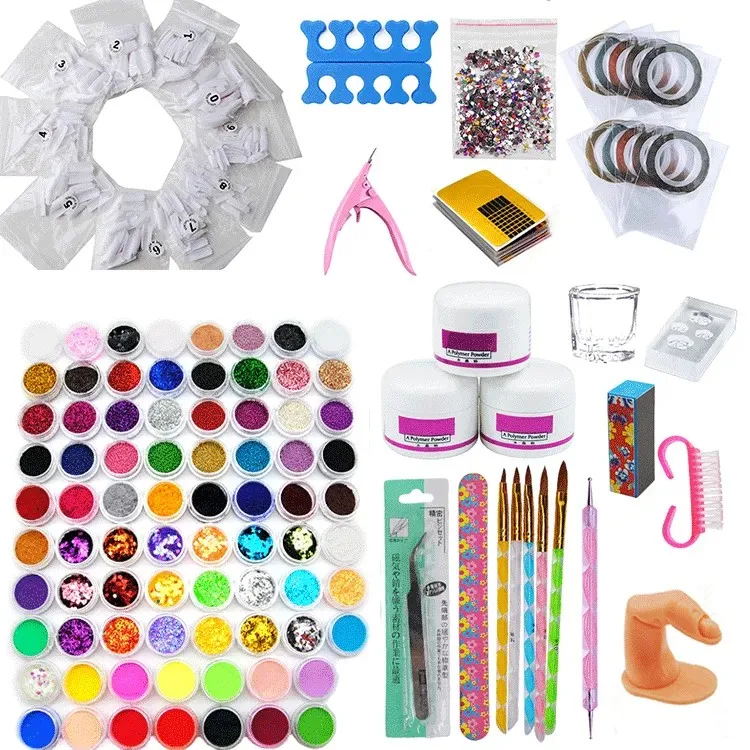 Professional Complete Acrylic Nail Kits Set Box 21kinds 42colors Nail ...