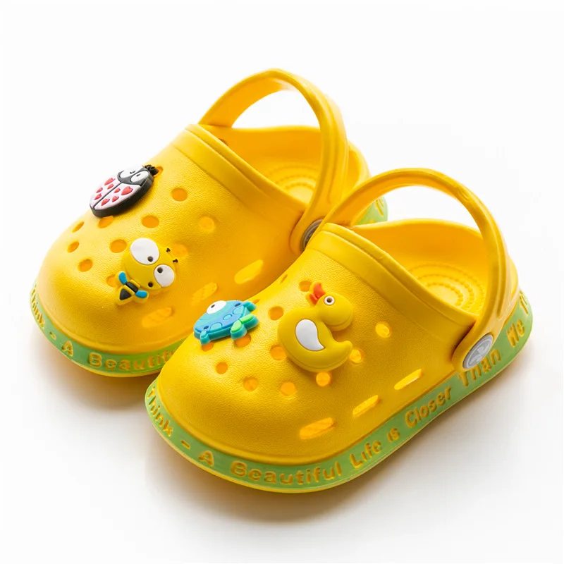 Шлепанцы для мальчиков и девочек, Мультяшные летние тапочки для начинающих ходить детей, для дома, пляжа, для плавания