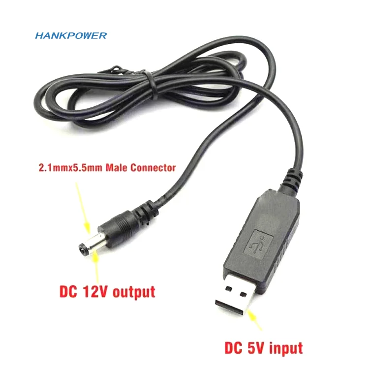 USB Power Boost Cord DC 5V to DC 5V / 9V / 12V Step up Module USB Converter Adapter Cable 2.1x5.5mm