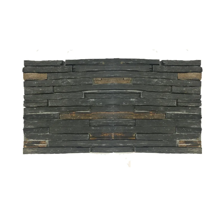 Black Slate Stone Tile Cladding Stone Outdoor Wall Cladding