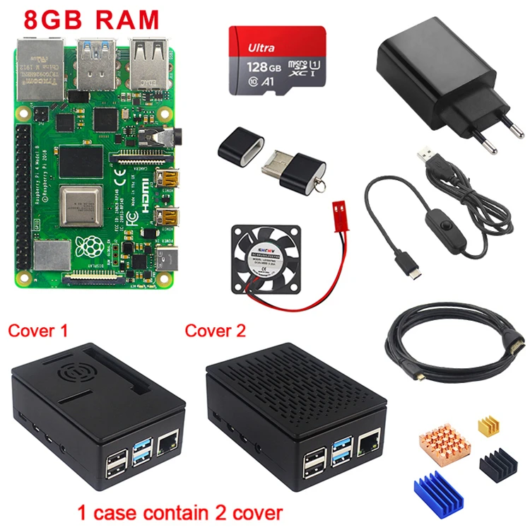 Original Raspberry Pi Model Pi4 4b 1gb 2gb 4gb 8gb Ram Starter Kit ...