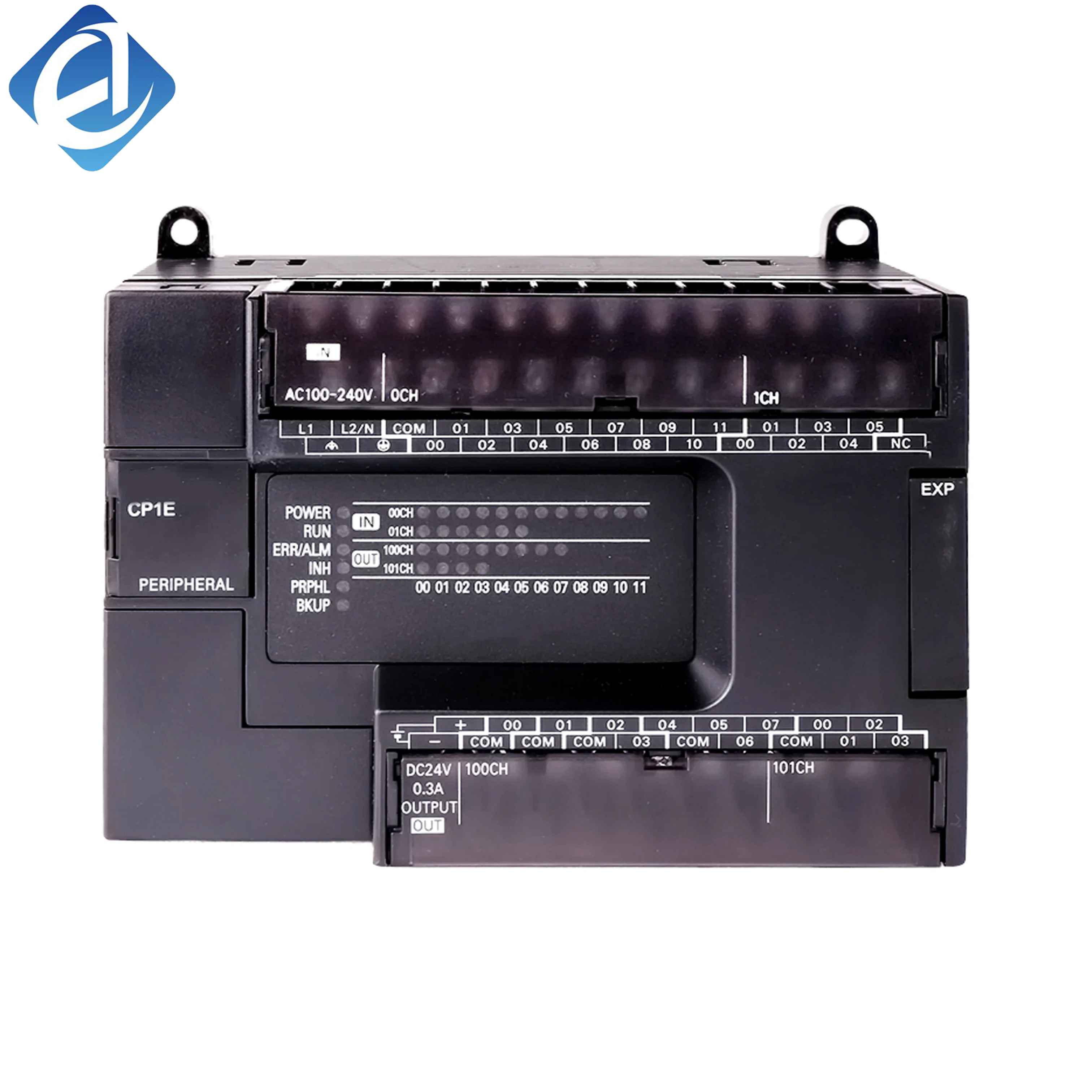 New Original Omron CP1E series compact PLC. 30 I/O points, relay output, AC power supply, high-speed processing, easy programming and stable performance. With built-in ports for simple connection and debugging. Widely used in small automation machines, as