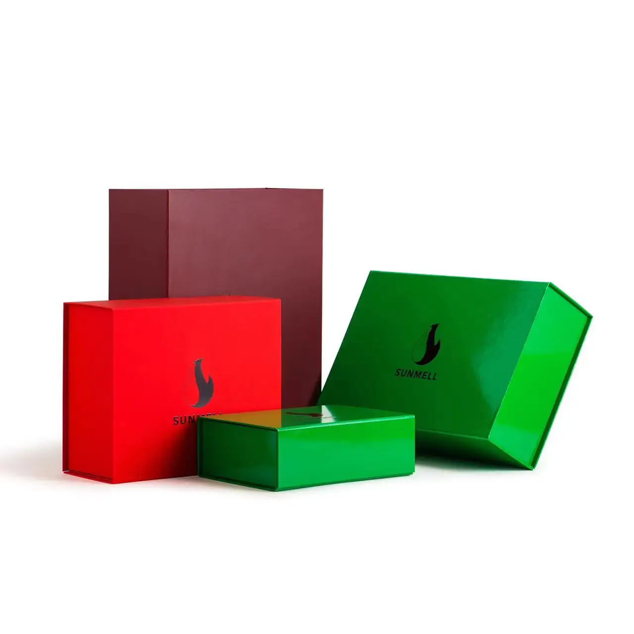 Customized Embossed Printing Angola Red Luxury Cardboard Tshirt A4 Magnetic Folding Gift Box with Bag Recyclable