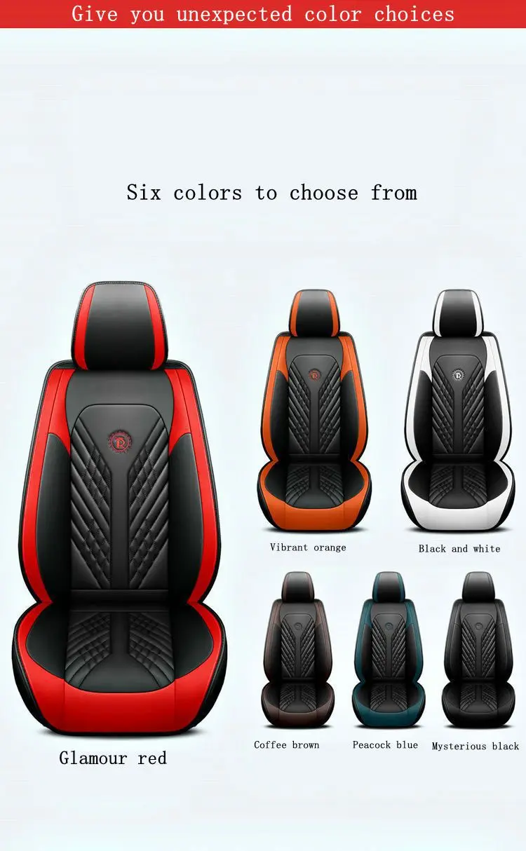 Luxury Pvc Leather Custom Car Seat Covers Full Set Seat Covers Unique