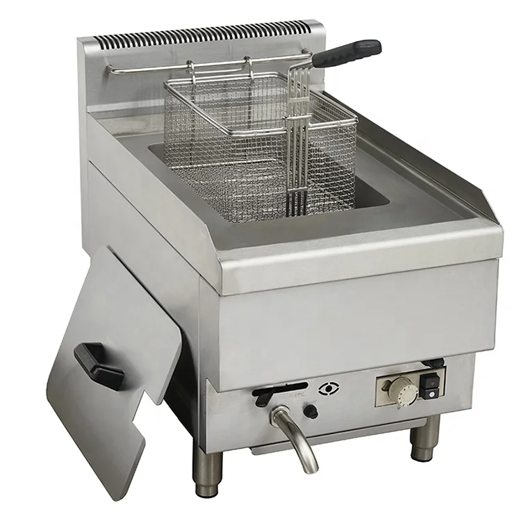10L Table Top Single Tank Gas Chicken French Fries Chips Deep Fryer Commercial Machine Spare Parts Provided Restaurant Equipment
