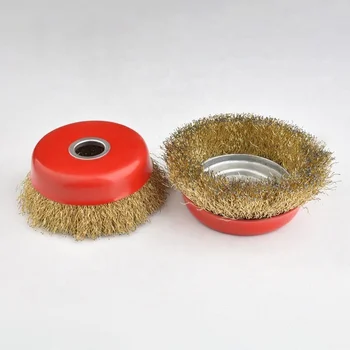 Customized Grinding Machine Coated Steel Wire Brush Non Sparking Abrasive Brass Wire Cup Brush