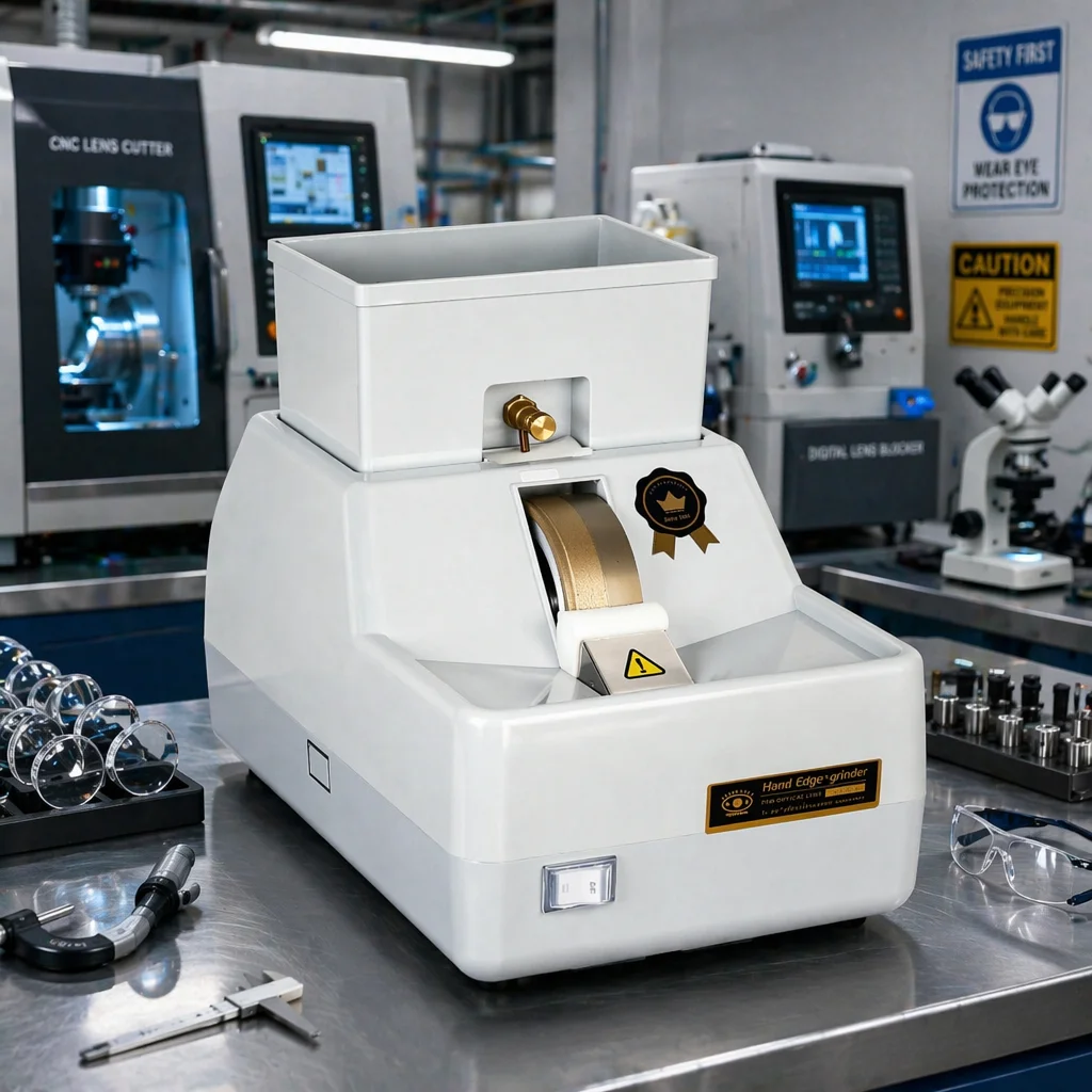 2026 High- Speed Polishing Edger LY-5FA-35P Manual Optical Lens Edging Machine, Manual Lens Trimmer for Eyeglasses.