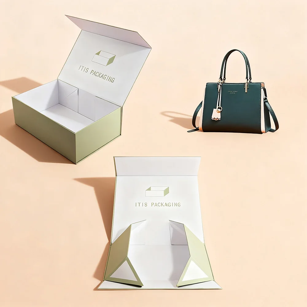 Luxury Socks Gift Box | Custom Coated Paper Magnetic Folding | Eco-Friendly Carry Handle Box with Embossed Design & Special Offer