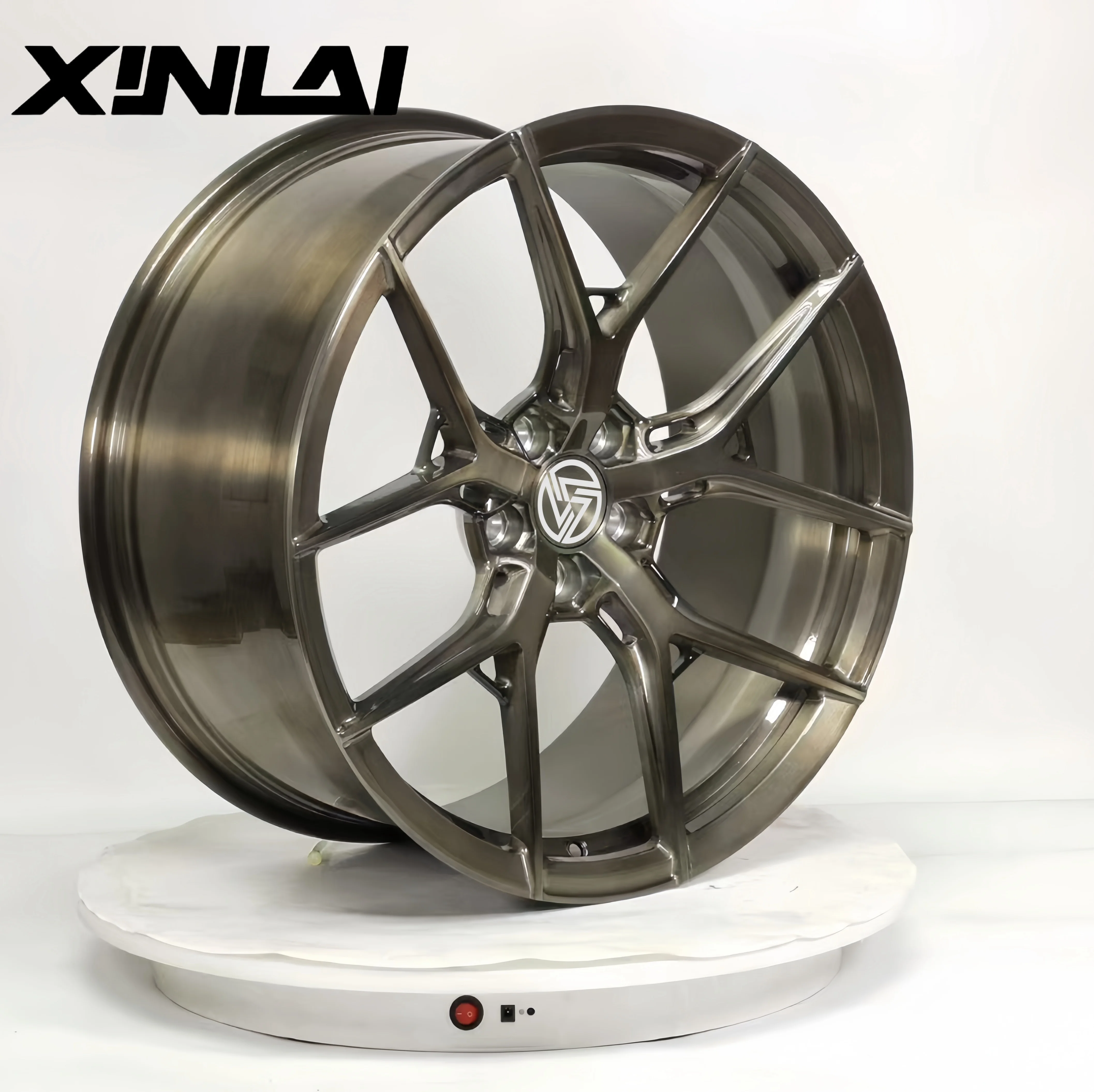 XINL Custom Foeged Deep Concave Brushed Bronze Wheel 5x120 5x112 5x114.3 1-piece Forged Wheels 17 18 19 20 21 22 23 Inch Rims - Image 1