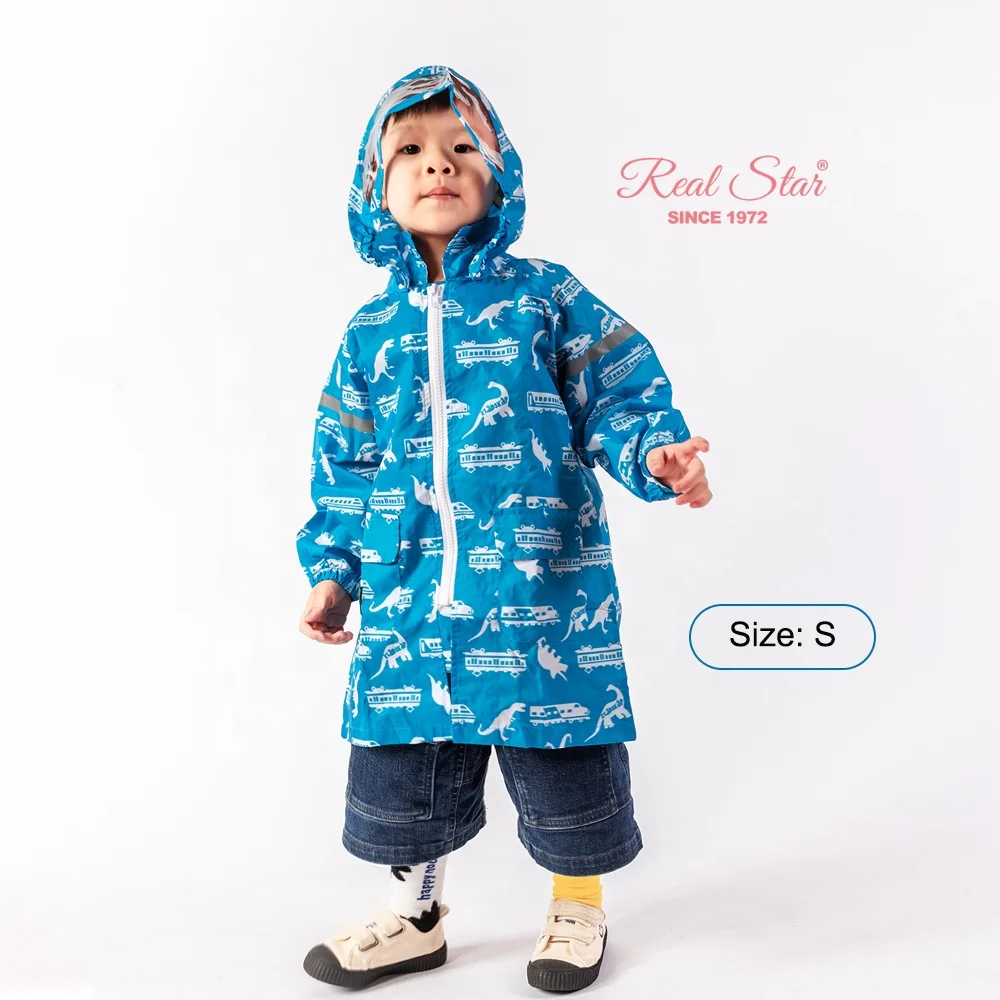 RST High Quality Pongee Fabric Durable Kid Raincoat and Rain Poncho Full Printing Cartoon Cute Child Rain Coat
