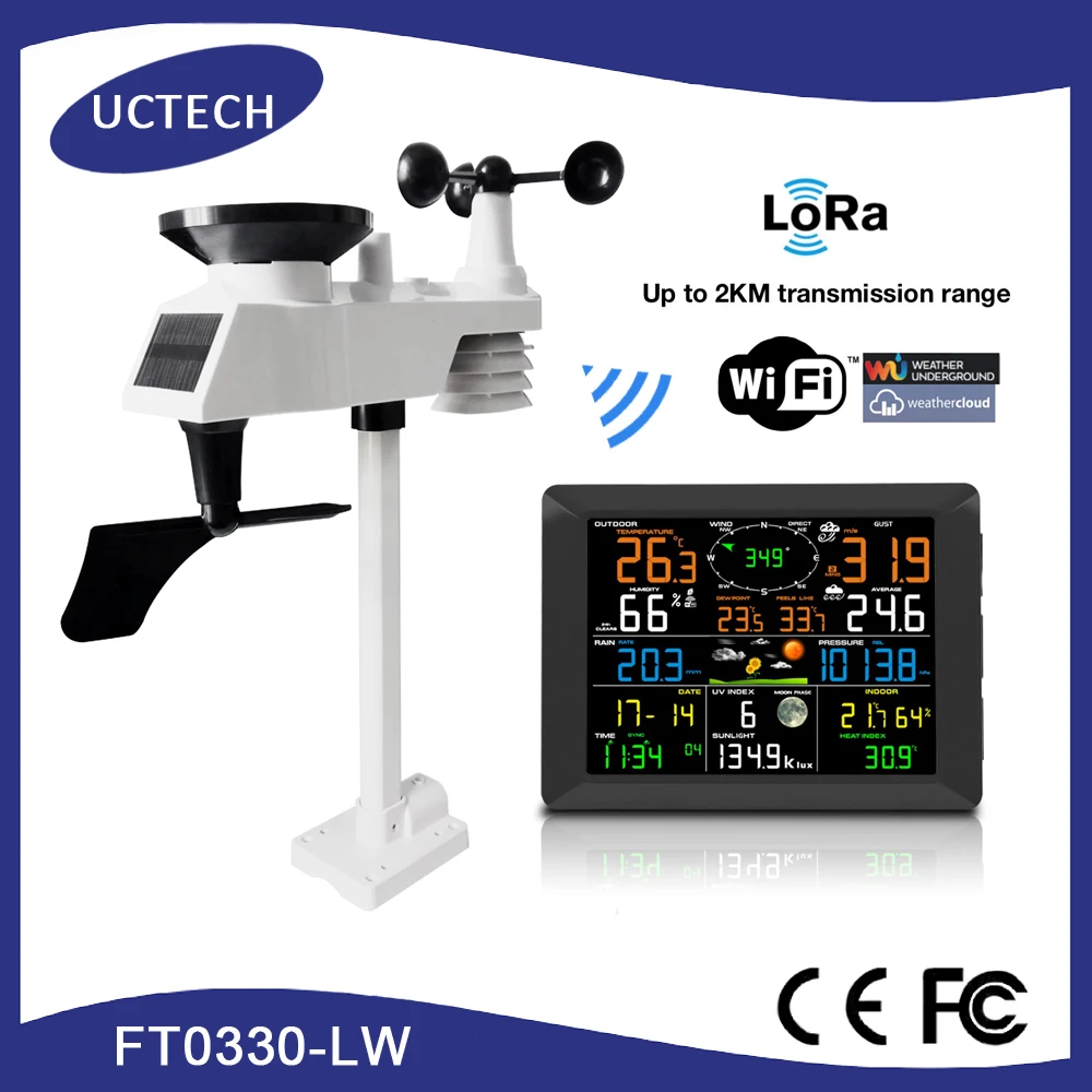 17'' Solar Powered Wireless Outdoor Weather Station