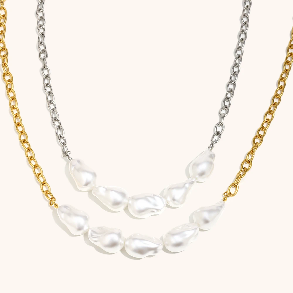 geometric zircon pendant necklace-2